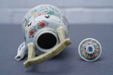 A fine Chinese famille verte teapot and cover, Kangxi